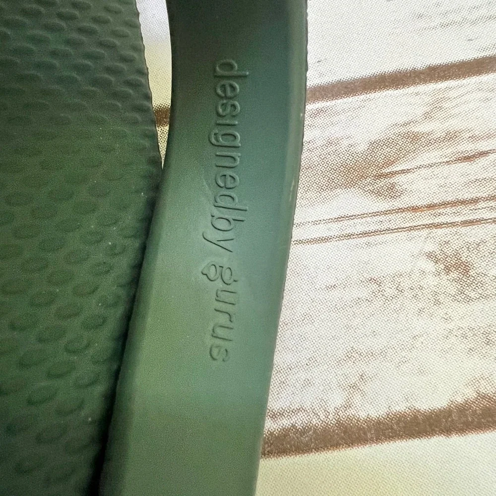 Gurus Forest Green Natural Rubber Khadau Flip Flop Size M - US 9-10W/7-8‎ M